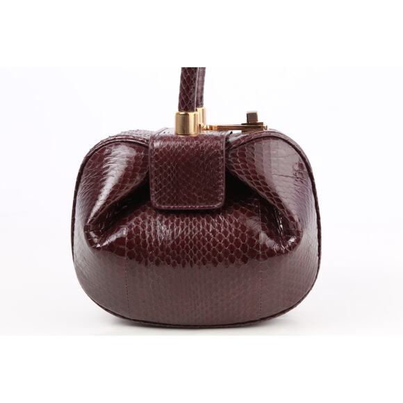 Gabriela Hearst Demi Bag Brown Snakeskin Leather Top Handle - Picture 2 of 16